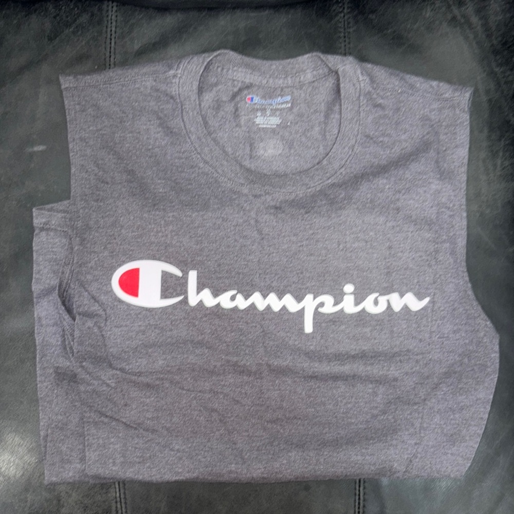 Champion Heather Gray Logo Tee